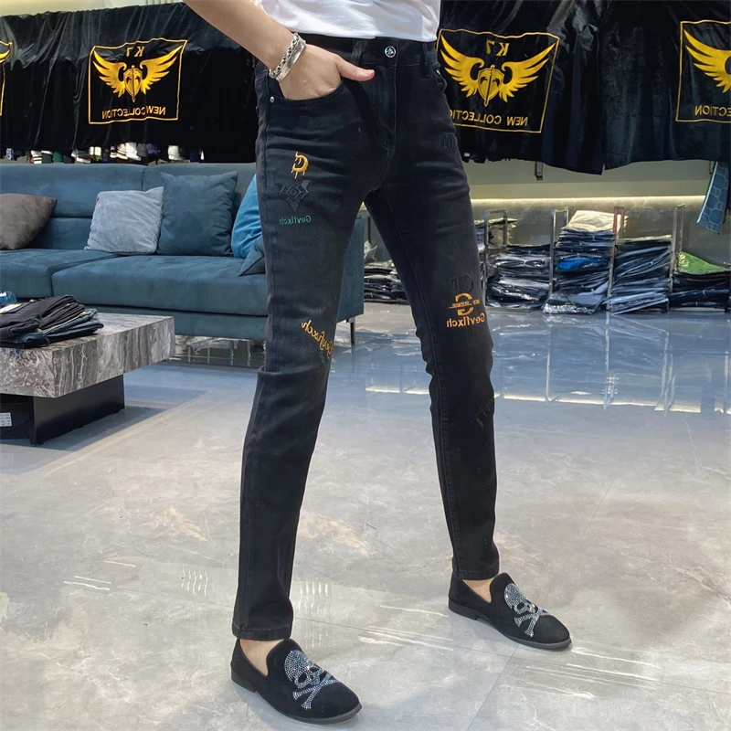 【也许家】新品秋冬男士欧货修身弹力小脚牛仔裤TH5866