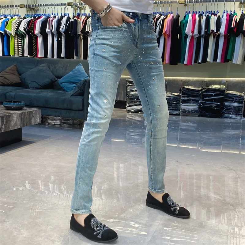 【也许家】新品男士夏季欧货修身弹力小脚牛仔裤JDS97805