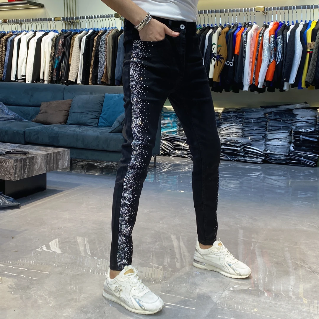 【也许家】新品男士秋冬欧货修身弹力小脚牛仔裤AZ1027