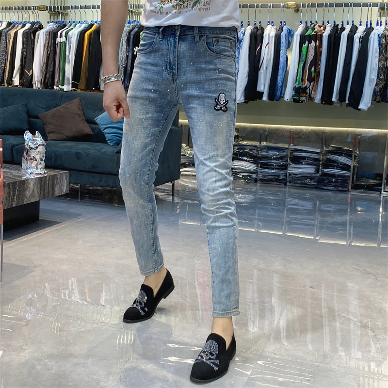 【也许家】新品男士春夏欧货修身弹力小脚牛仔裤JJ9391