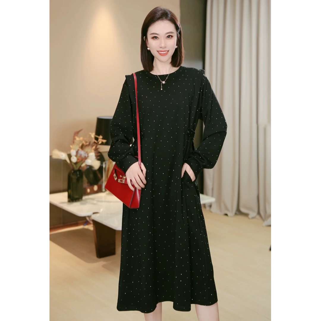 林果&季得 【烟花易冷】时尚减龄气质百搭女士中长款连衣裙