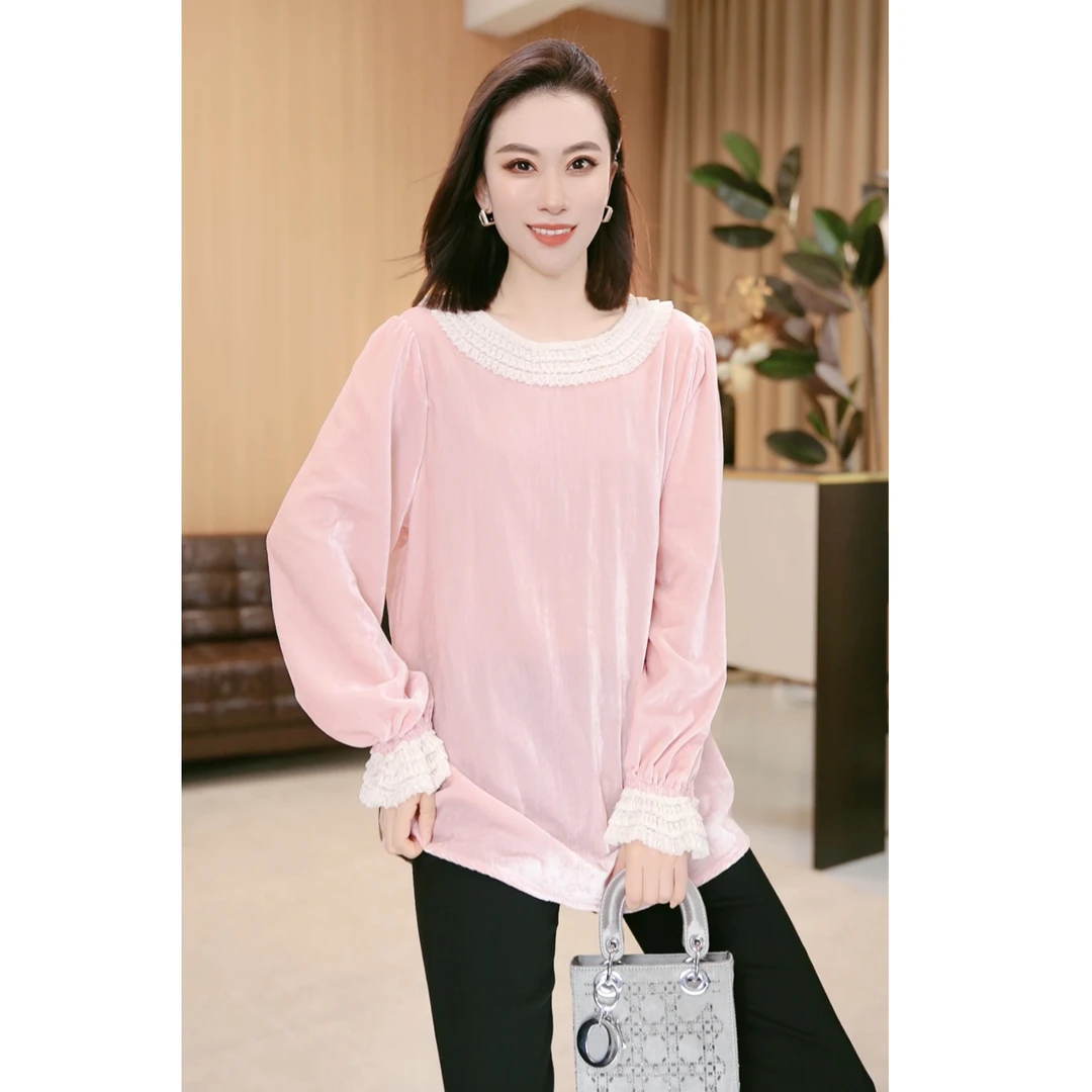 林果&季得 【少女契约】时尚减龄气质百搭女士长袖款T恤