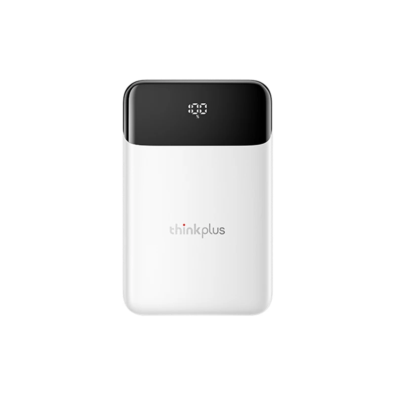 Thinkplus20000mAh小巧大容量便携式黑色自带线充电宝续航原装