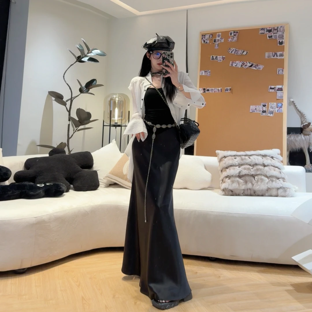 孙妍新款【小众防晒衬衫】法式设计感宽松不规则显瘦长袖女2024新款