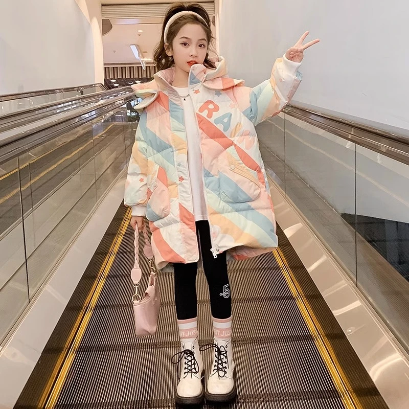 女童冬装棉服2023年新款儿童洋气夹棉加厚女孩冬季防寒服棉衣外套