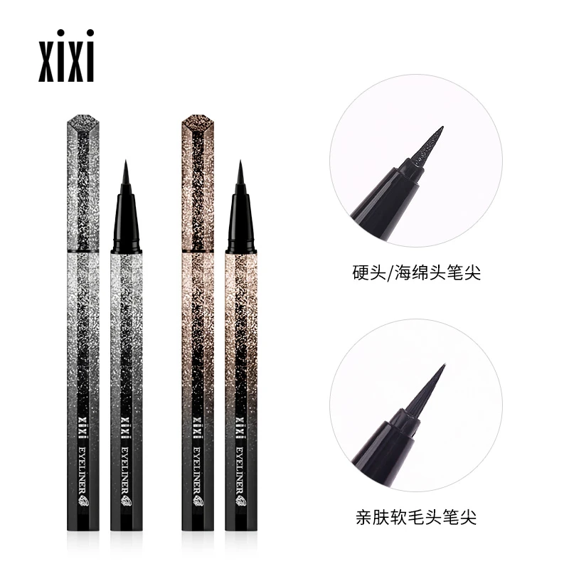 xix灿若星辰眼线液笔亲肤新手防汗银管显色硬头软毛头不脱色d-355