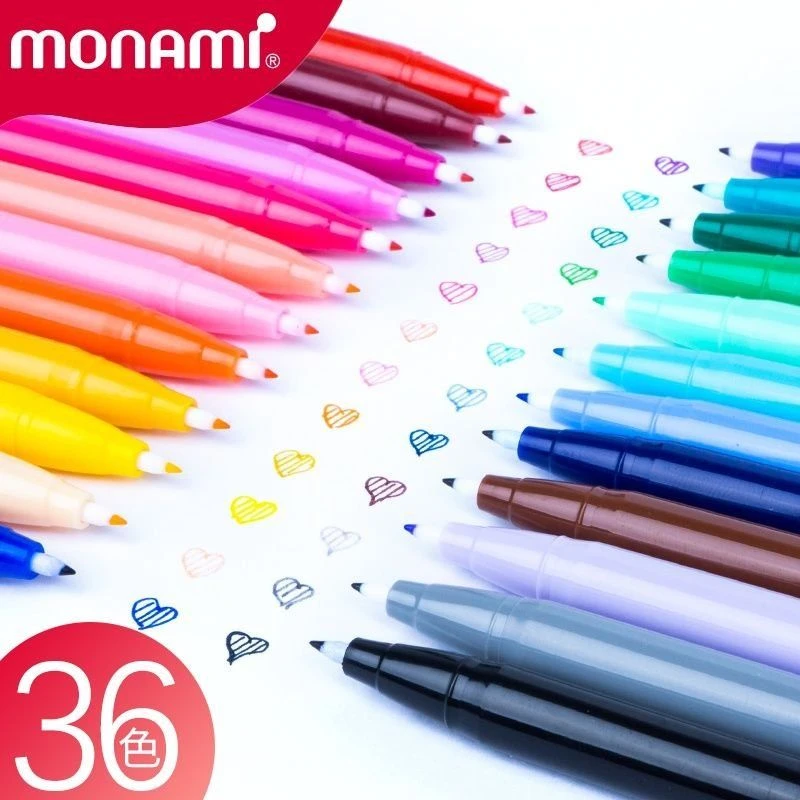 韩国慕娜美3000 彩色纤维水性笔彩色手帐笔套装中性勾线笔水