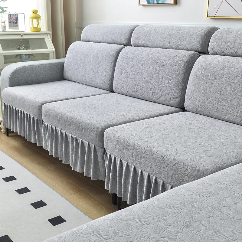 弹力加厚沙发套防滑纯色万能通用型简约毛绒全盖四季通用沙发垫罩