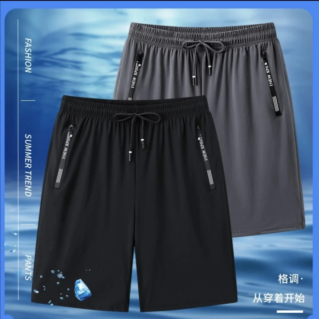夏季高弹冰丝短裤男士运动裤休闲五分裤透气青年速干裤子