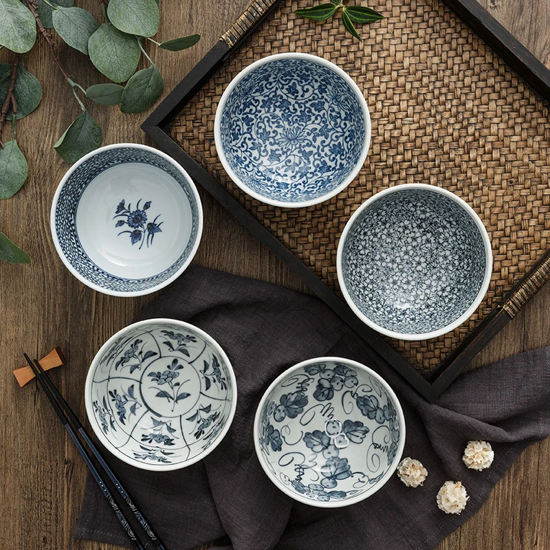 1049日本进口美浓陶瓷碗 釉下彩日式丼碗 日式餐厅餐具