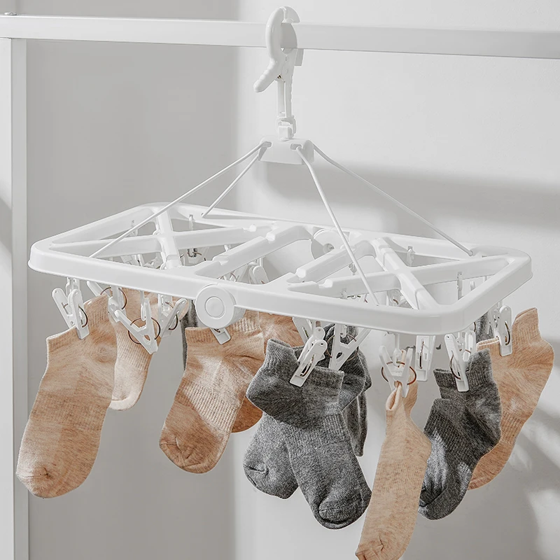 2003晾衣架多夹子多功能袜子夹挂钩家用婴儿晾内衣夹阳台晾晒神器