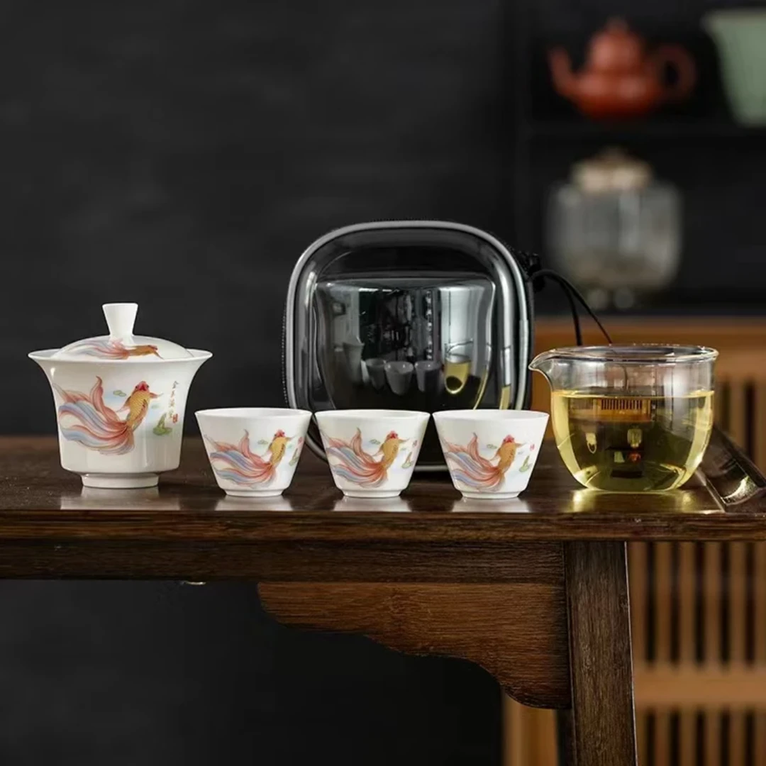 如鱼得水【盖碗】+3杯-旅行套