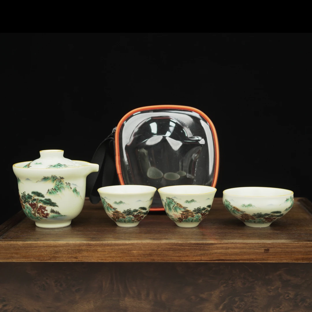 山水【汝窑】一壶3杯-快客LC q105