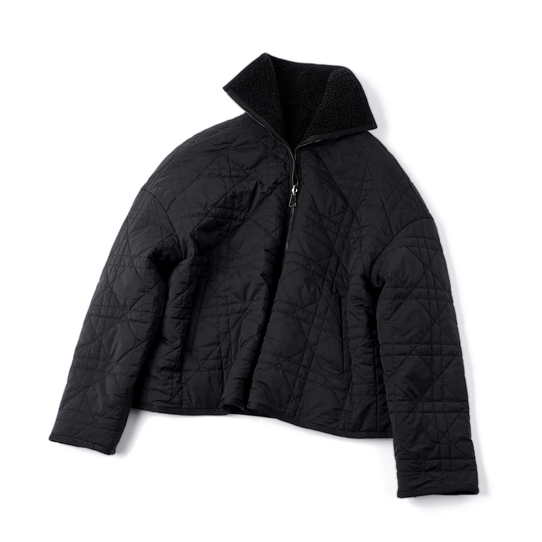 【双面穿棉衣】毛绒领黑色棉服WTCL49038简约高级双面穿保暖棉服