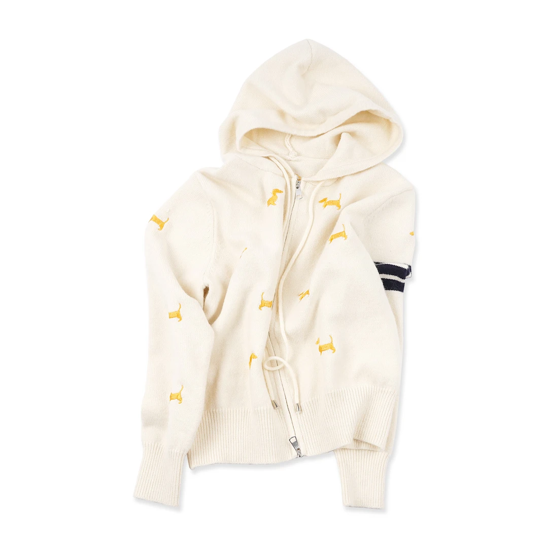 【小狗刺绣连帽外套】100羊毛TG24WT911