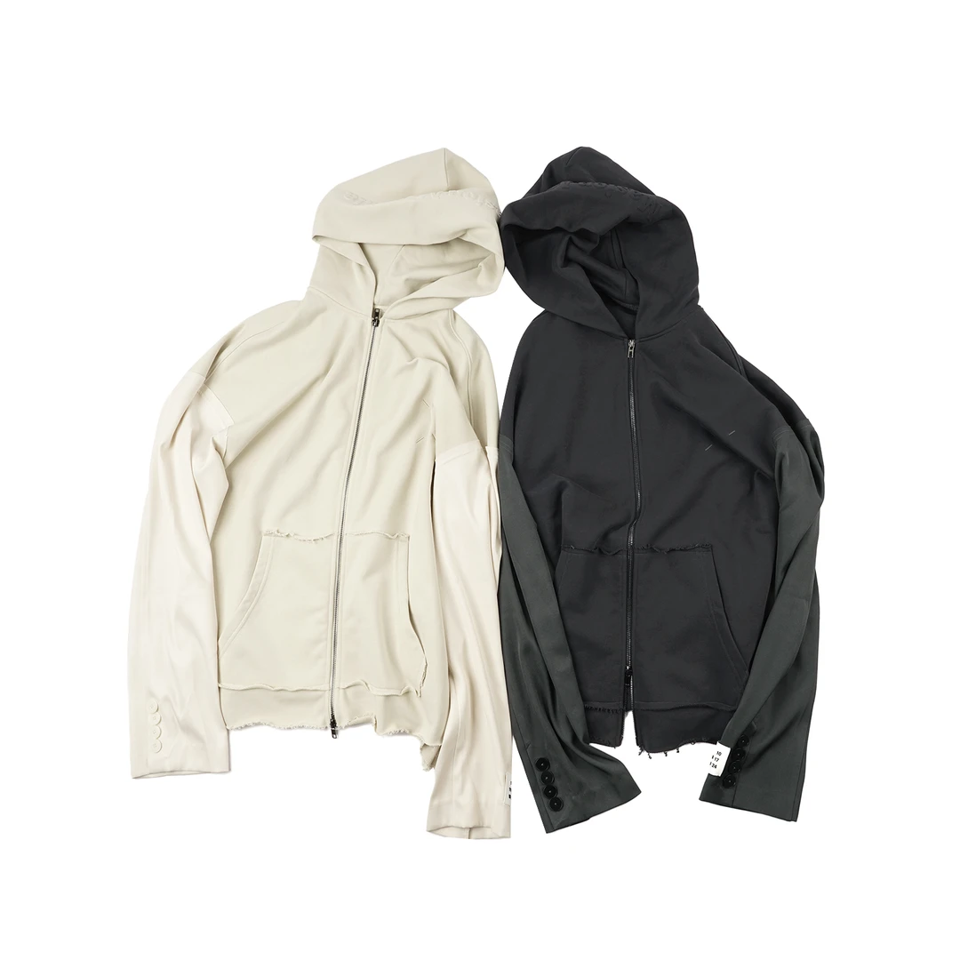 FAIRFAFO【针梳织拼接外套】WTAL48020户外休闲女士连帽拼接外套