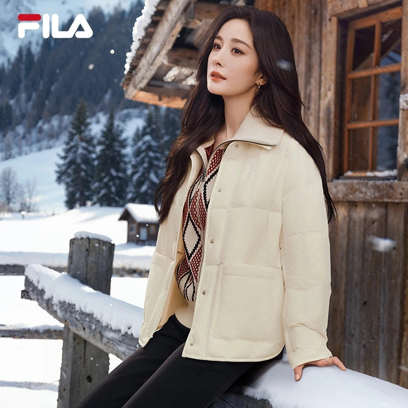 FILA/斐乐女款【轻薄鹅绒】秋冬时尚百搭修身保暖羽绒服F11W443908F
