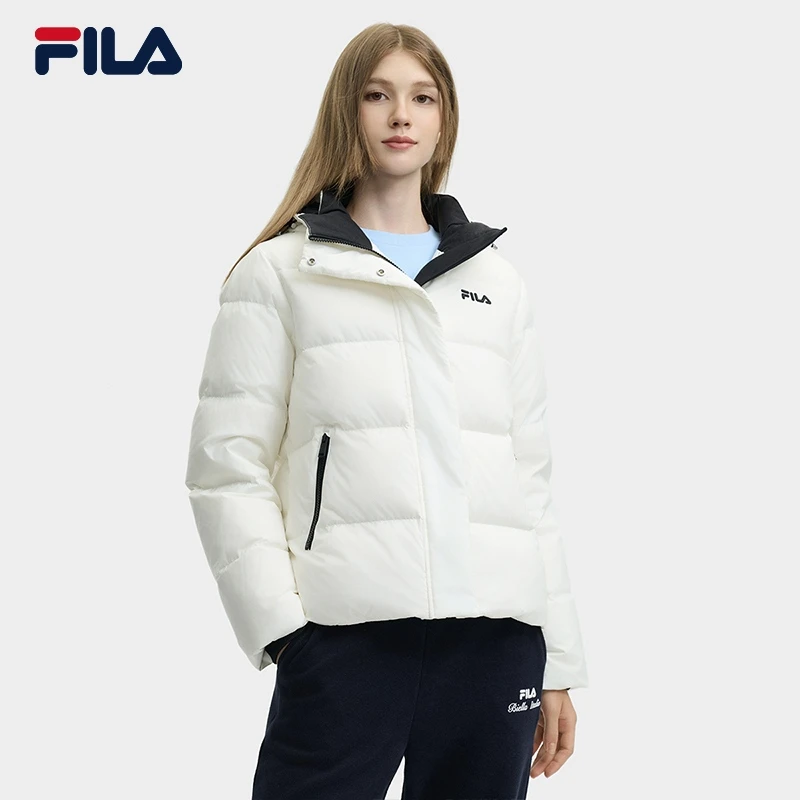 【反季清仓】Fila斐乐女冬新款时尚保暖运动连帽羽绒服-F11W448901F