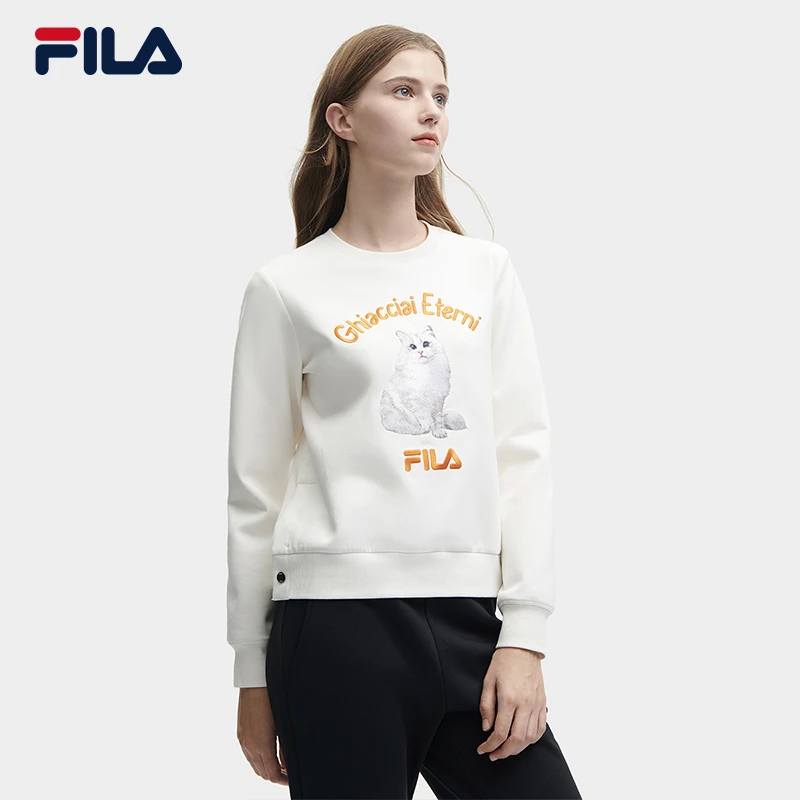 FILA/斐乐 女士秋冬时尚休闲舒适百搭丝柔棉针织卫衣F11W348210F