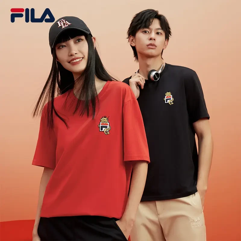 Fila/斐乐24龙年限定情侣装百搭时尚运动潮流圆领短袖F11U419102F