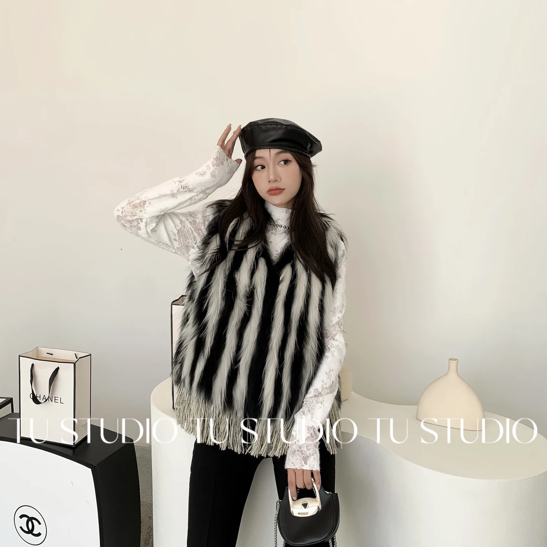 【FANGFANG】M268貉子毛皮草时尚百搭新款千金清冷感贵系衣服