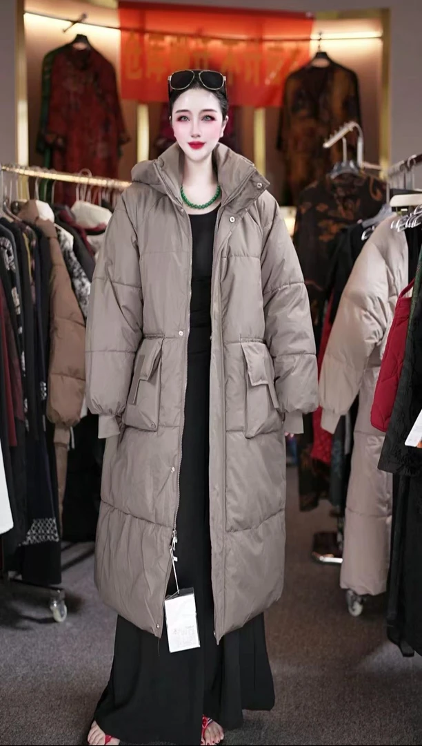 【断码清仓】秋冬新款潮流美拉德中长款过膝面包服宽松百搭外套9807