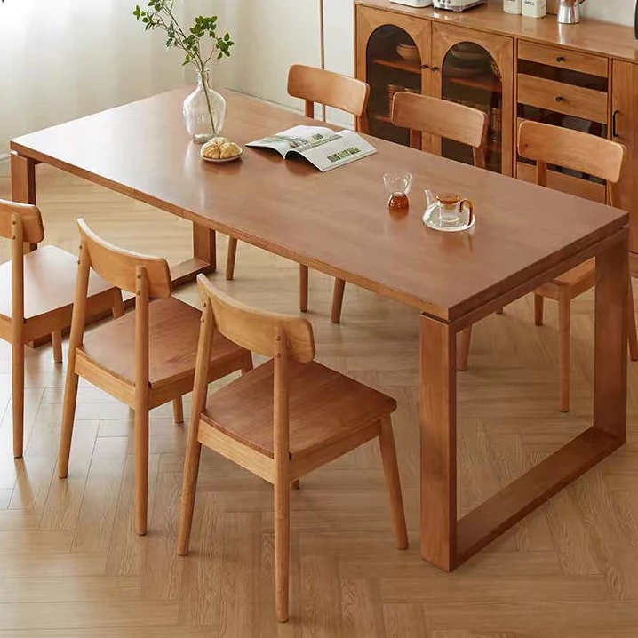 可定制全实木大板桌家用餐桌实木北欧简约实木桌客厅长方形吃饭桌