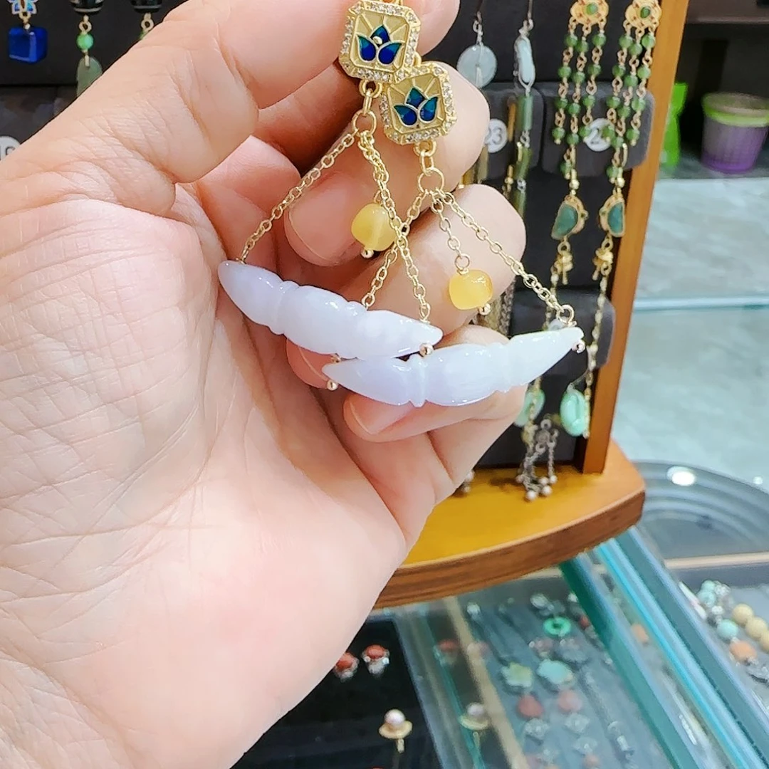 翡翠耳饰未镶嵌耳饰