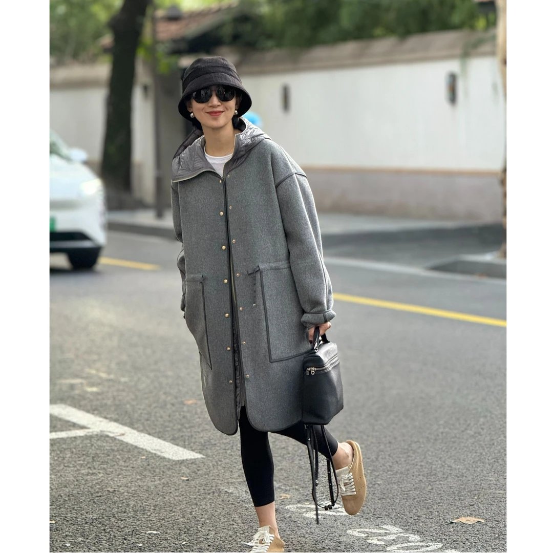 冬季新款毛呢大衣羽绒两件套24AW015