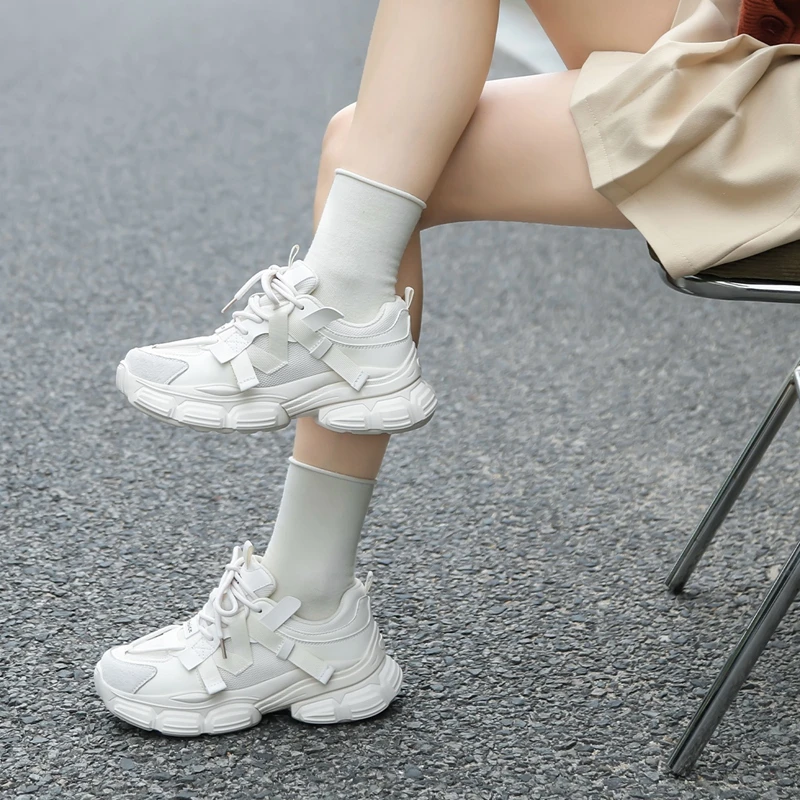 ZHR丑萌老爹鞋女新款秋季网红厚底运动鞋外穿透气松糕底女鞋中筒