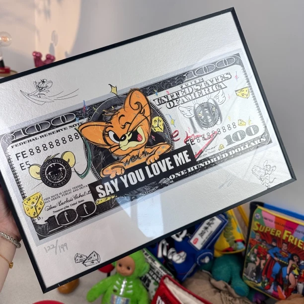 【孤品】潮流艺术版画 猫和老鼠李健 大富翁系列