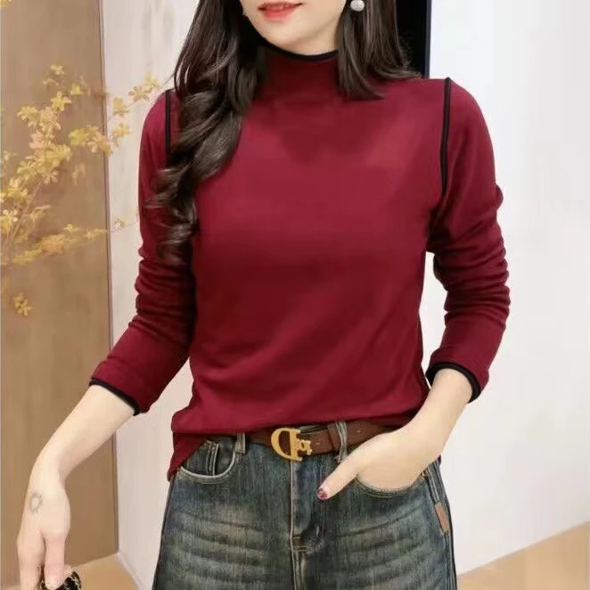 女士冬季新款半高领 加厚打底衫 2463