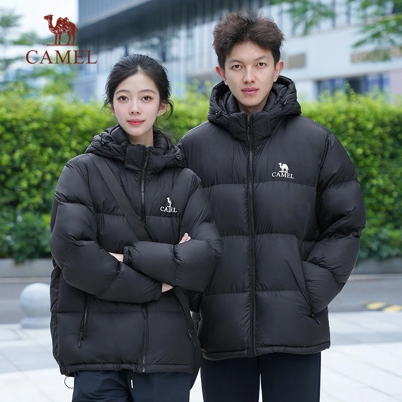 CAMEL/骆驼黑钻3.0户外秋冬男女高蓬松时尚白鸭绒面包羽绒服外套