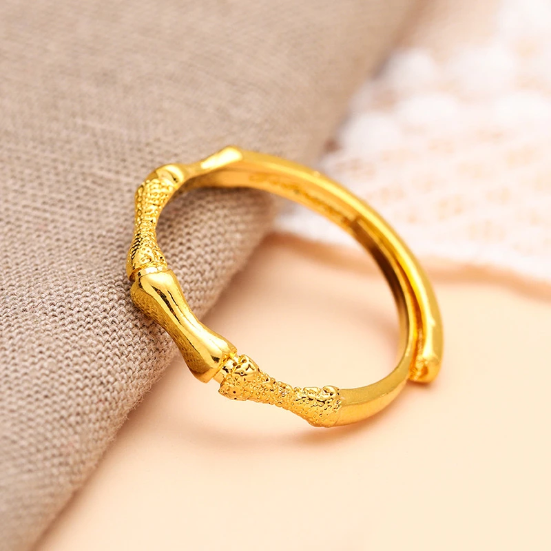 【双十一福利】竹节平安戒指女素圈2024新款情侣戒指V