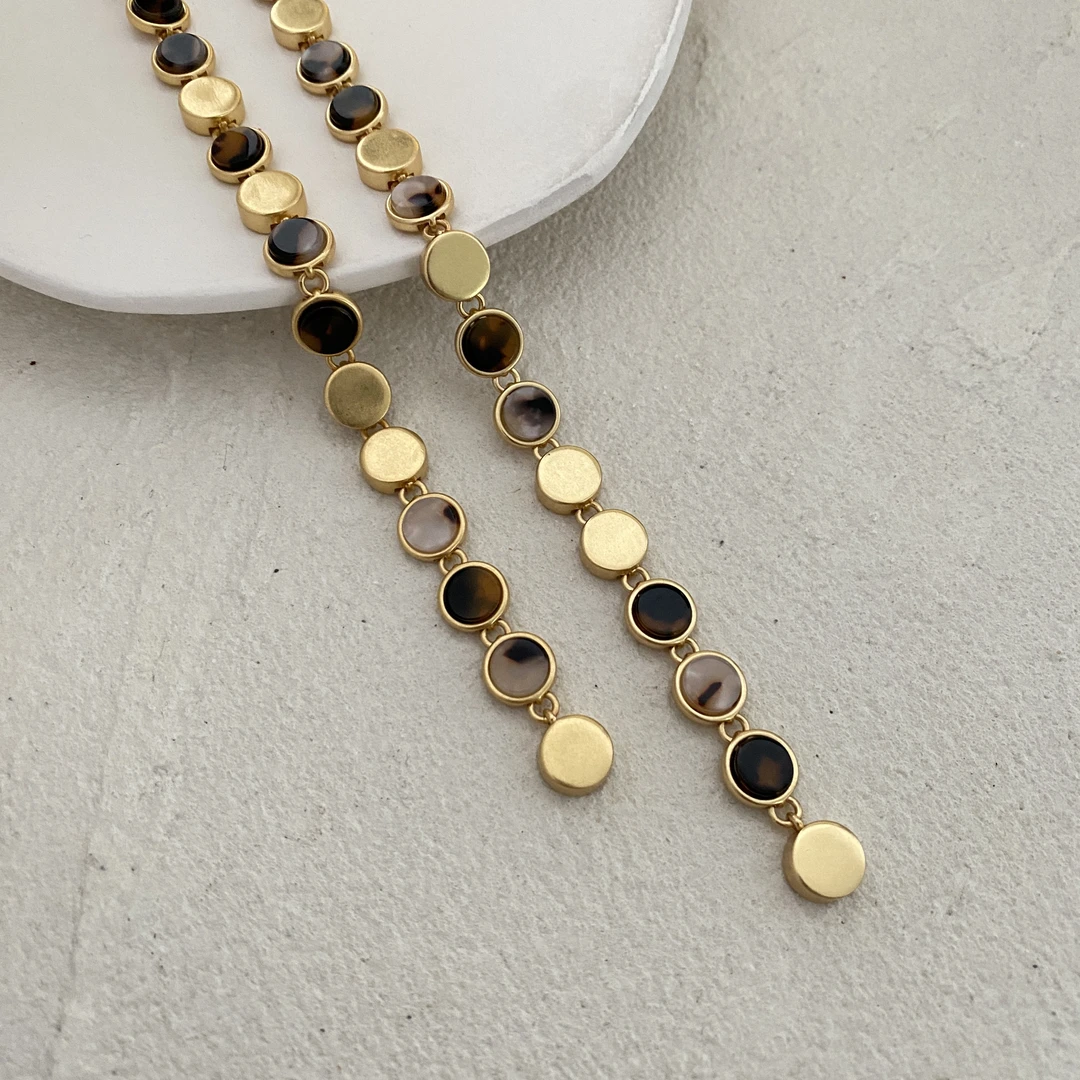 黄铜手链 出美小m外贸饰品 玳瑁色手链磁吸重工手环