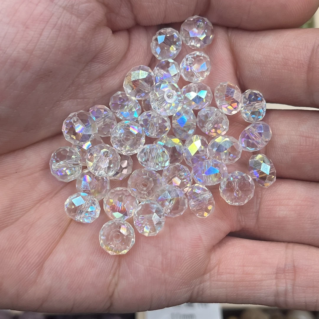 【闪耀银河】多角度切面白色琉璃珠珠可DIY
