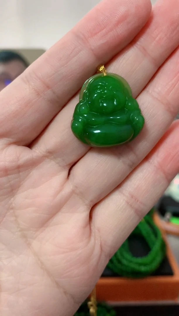 【闪购商品】和田玉（碧玉）项链18K金镶嵌25