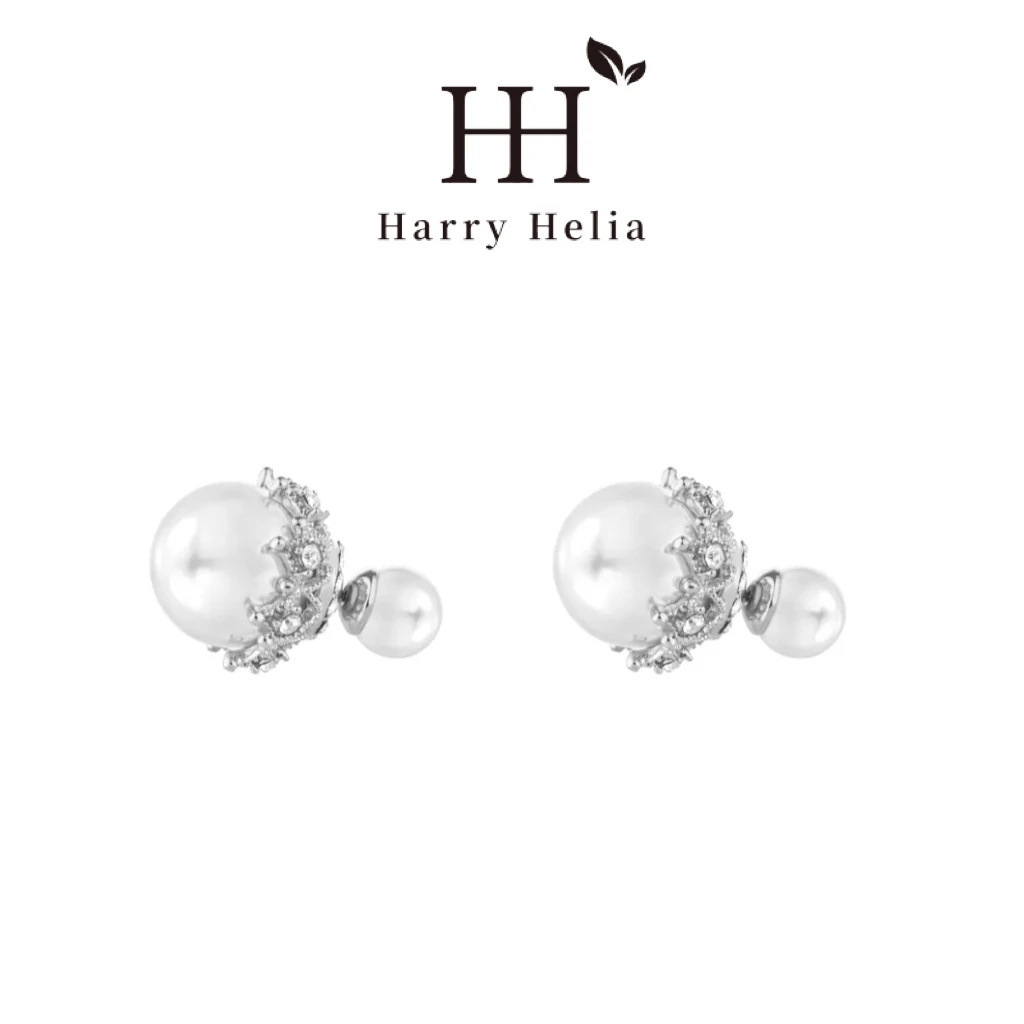 铜合金耳饰 （皇冠）设计师款法式复古百搭皇冠两戴大珠珠耳钉 9117