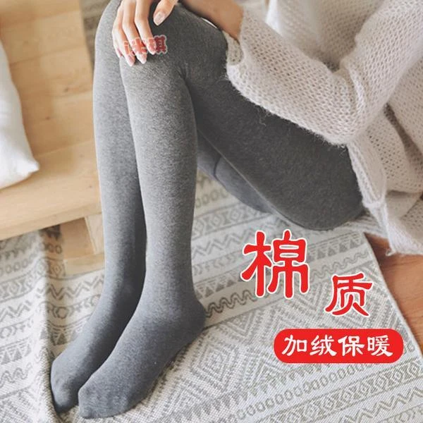 黑灰色打底裤女外穿秋冬季大码秋裤加绒加厚保暖内穿棉裤连裤袜子