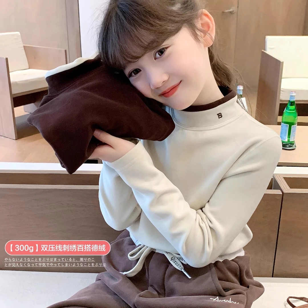 女童打底衫2025秋冬装新儿童中大童女宝宝加厚上衣 A24417