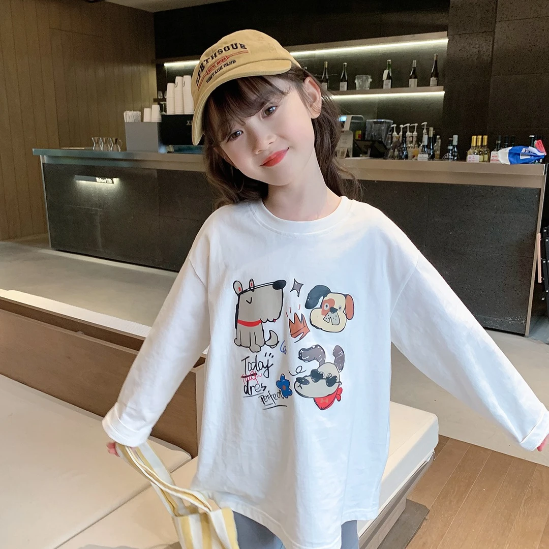 【EYAE】现货女童长袖T恤2024春装新款儿童上衣宝宝打底衫潮T24100