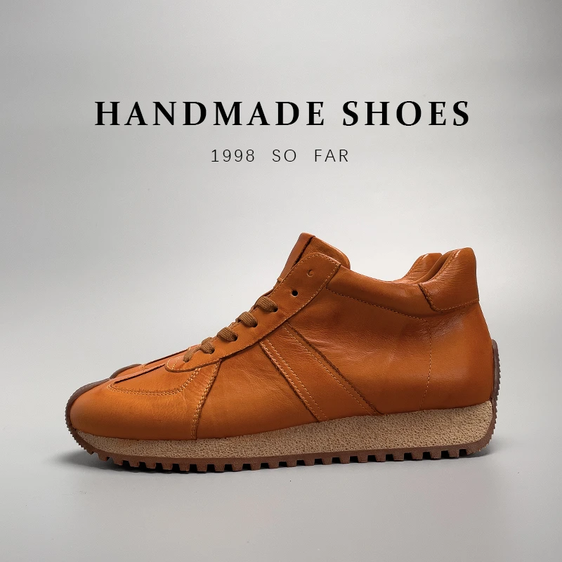 URTBD爱马橙马丁靴复古时尚中帮靴真皮阿甘鞋男士正宗牛皮男靴