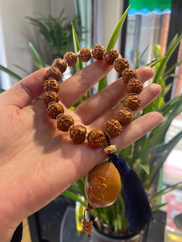 橄榄核雕十八罗汉小籽1.2，子玲作品带观音