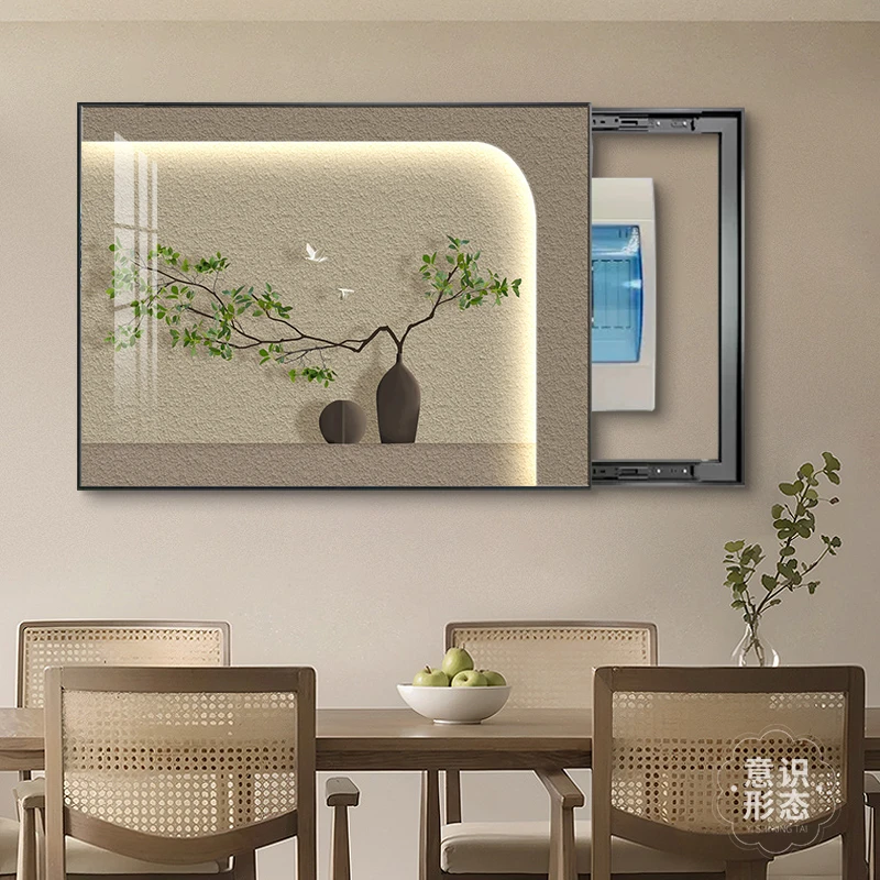 绿植电表箱装饰画免打孔现代简约遮挡箱餐厅电表盒配电箱电闸挂画