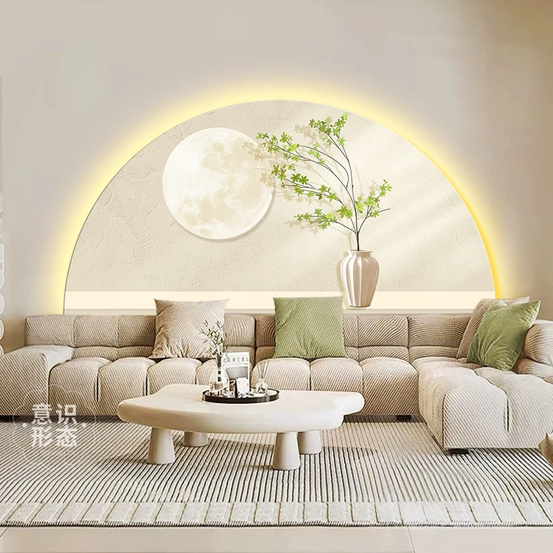 客厅装饰画壁灯led发光氛围灯画小清新沙发背景墙挂画浮雕壁画