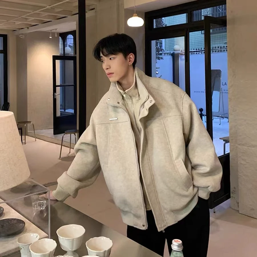 休闲男外套上衣夹克百搭情侣宽松ins男士港风韩版呢子秋冬大衣潮