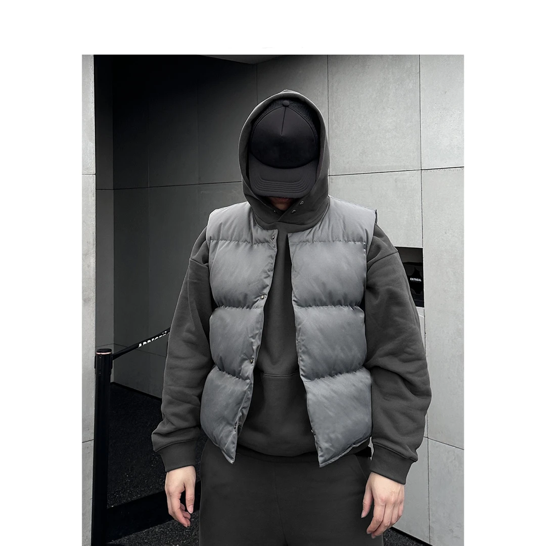 基础美式高街 加厚手塞棉保暖 棉服马甲背心外套秋冬