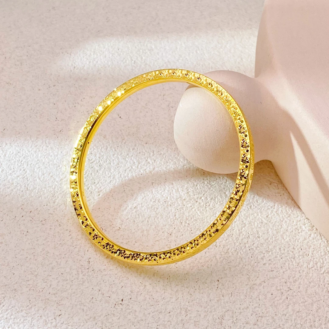 【吉言筷子碎碎冰】5D工艺足金999爆闪水贝黄金手镯女生多退少补