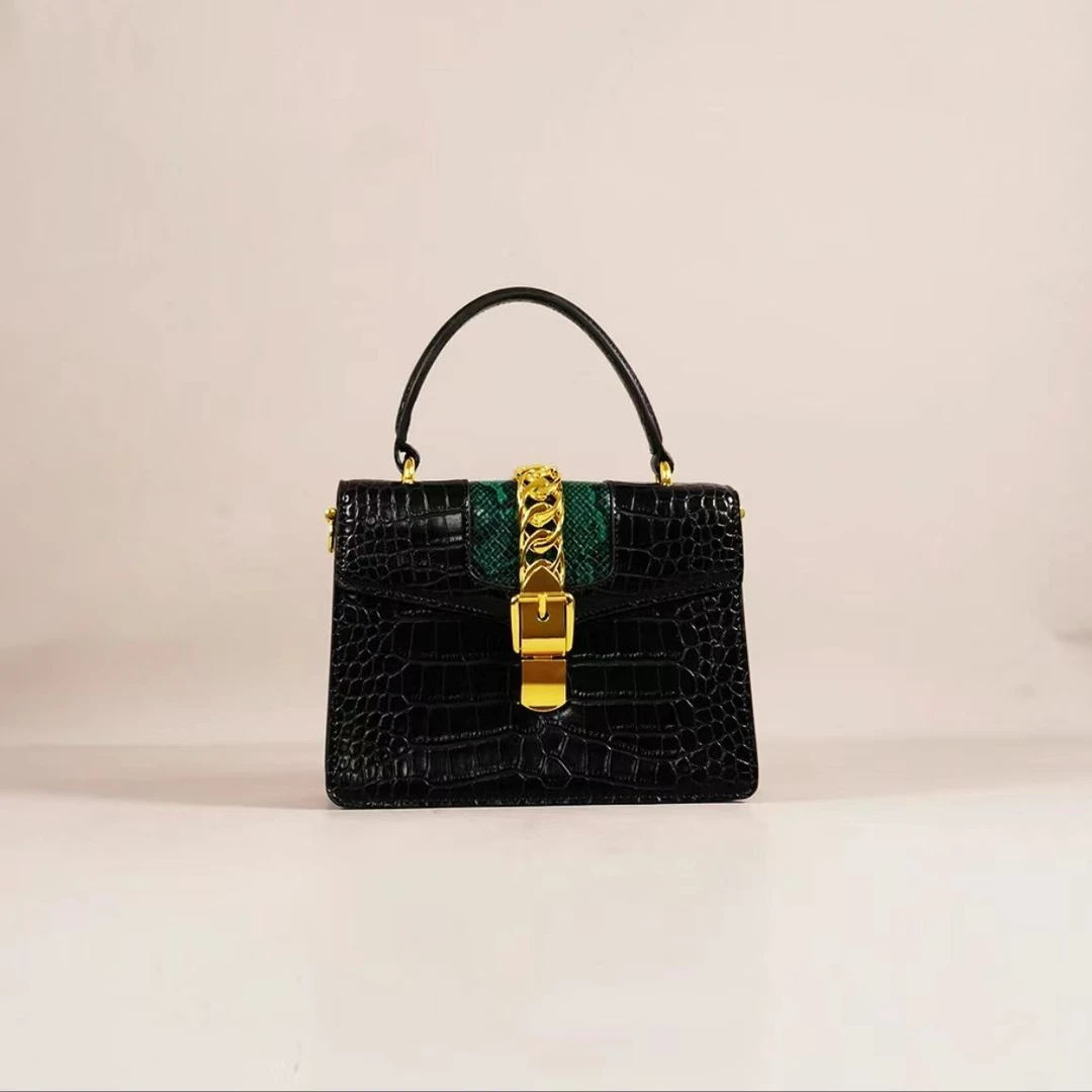 T时尚大气经典黑色手提包高奢H186