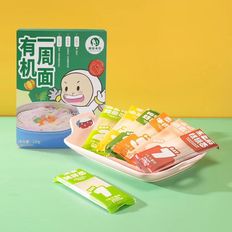 【自播】海岛大亨宝宝面条无添加有机一周面儿童营养面210g*3盒